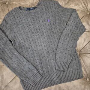 Ralph Lauren Cable-Knit Cotton Crew Neck Sweater